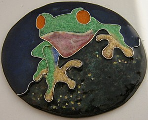 cloisonne frog