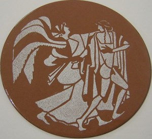 painted enamel Eos and Tithonus