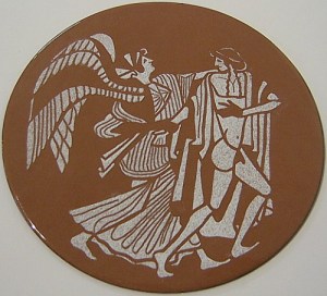 painted enamel Eos and Tithonus