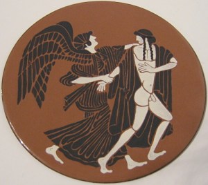 painted enamel Eos and Tithonus