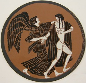 painted enamel Eos and Tithonus