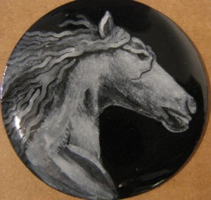 grisaille enamel spirit horse