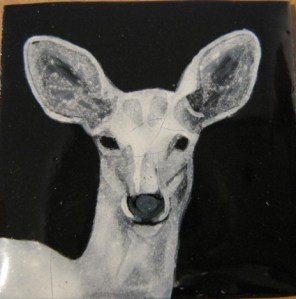 grisaille enamel spirit deer