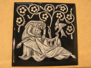 Codex Manesse medieval lovers grisaille enamel