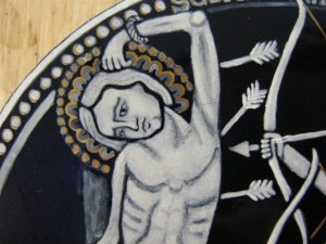 grisaille enamel St Sebastian