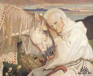 St Columba Bidding Farewell To The White Horse 1925 by John Duncan